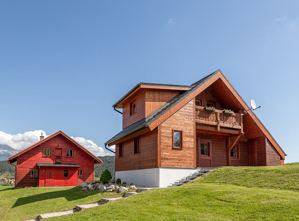 Chaty pod lyžiarskym svahom Snowpark Lučivná